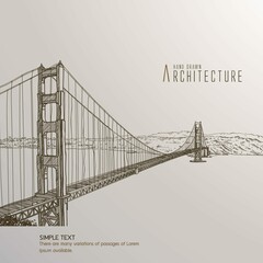 San Francisco Bridge Hand Drawn