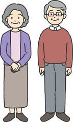 シニア世代男女のイラスト
