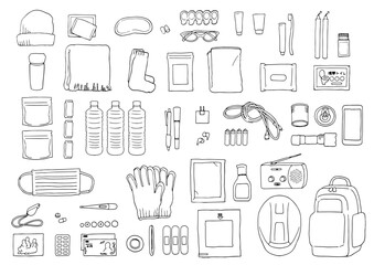 冬の非常用持ち出し用品のセット