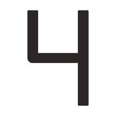 black number four design for decoration