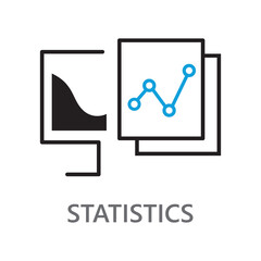 statistics icon. High quality design element. Editable linear style stroke. Vector icon