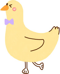 yellow duck Clipart. cartoon style. isolated on transparent background