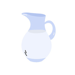 Milk jug doodle vector illustration. Dairy product in product. Simple hand drawn object