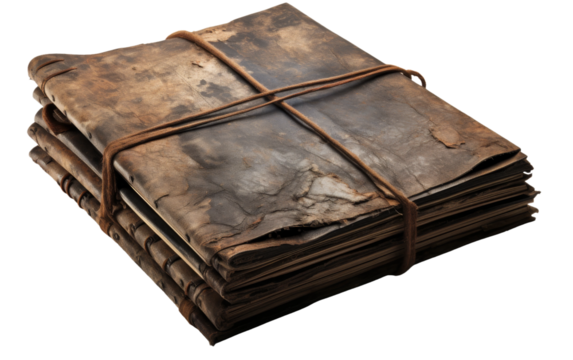 Weathered Leather-Bound Album with Vintage Charm and Faded Images