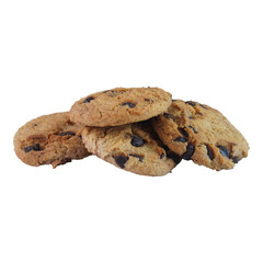 Chocolate chip cookies isolated transparent