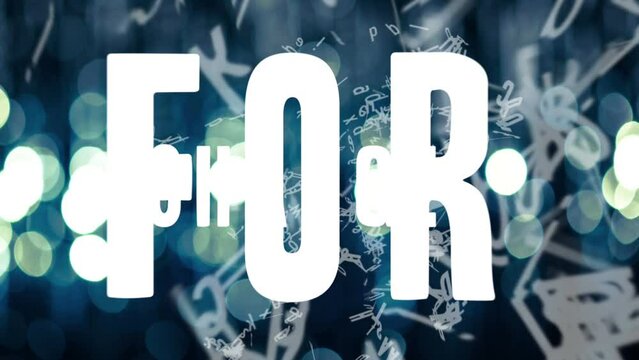 Animation, text and motivation for self improvement, personal growth or New Years resolutions. Bokeh, fade out and inspiration for professional, development or time for words with dark background