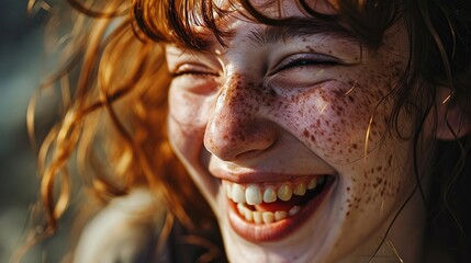 A Beautiful Girl Laughing Romanticly