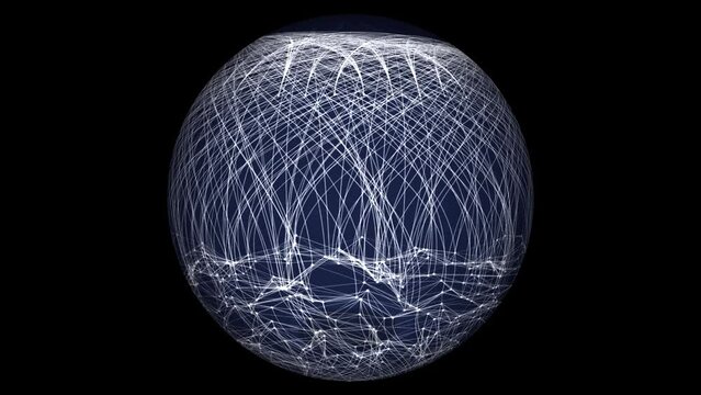 Plexus Planet On Black Backgrounds, Global Wireframe, Cross Referencing Plexus, Blue Earth.