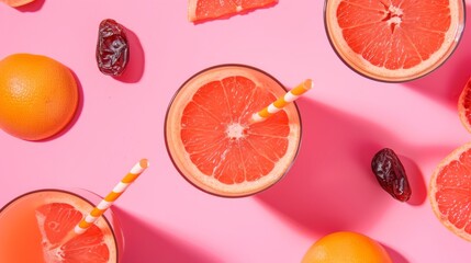 radiates a vibrant and fresh mood, highlighted by the juicy grapefruit slices