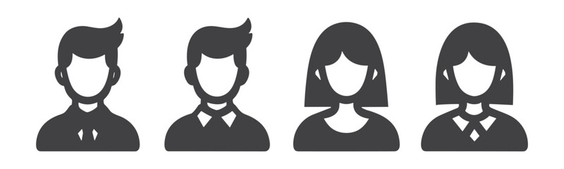 User symbol set line icon illustration