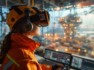 Utilizing virtual reality tools, a civil engineer navigates through intricate urban landscapes to optimize the functionality and aesthetics of infrastructure projects.