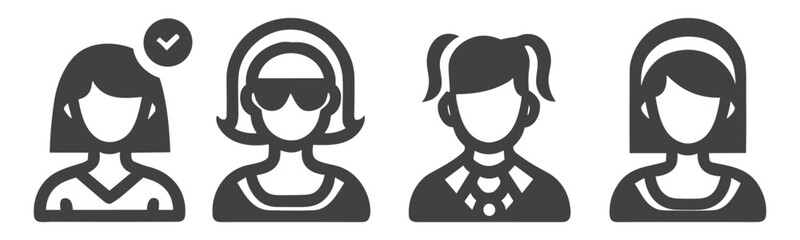 User symbol set line icon illustration