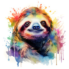 Watercolor Sloth painting 