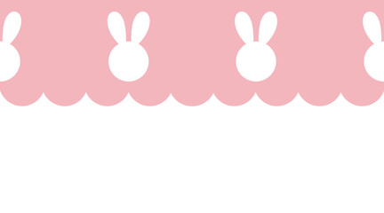 Cute squiggly shape border with colorful bunny seamless pattern Easter egg element decor  