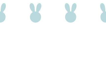 Cute horizontal doodle border with colorful bunny seamless pattern Easter egg element decor  
