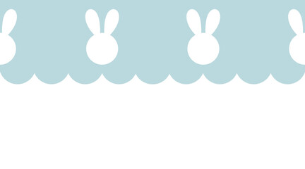 Cute squiggly shape border with colorful bunny seamless pattern Easter egg element decor  