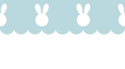 Cute squiggly shape border with colorful bunny seamless pattern Easter egg element decor  