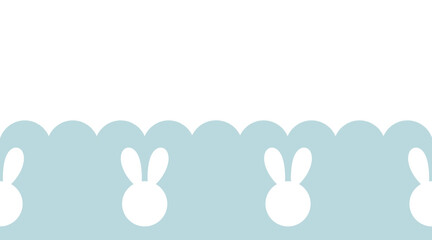 Cute squiggly shape border with colorful bunny seamless pattern Easter egg element decor  
