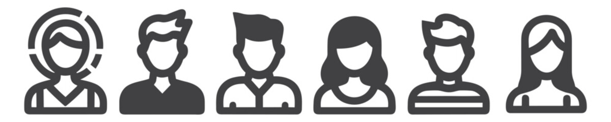 User symbol set line icon illustration