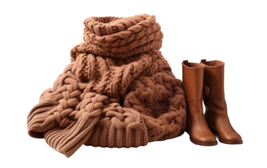 Chunky Knit Blanket Scarf and Suede Ankle Boots
