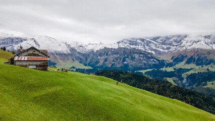 Fototapeta na wymiar landscape of Switzerland, photo from a drone
