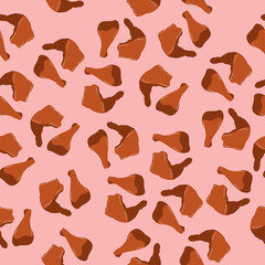seamless pattern with chicken thigh 