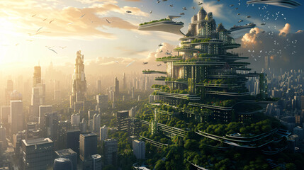 Fototapeta premium Concept of Net Zero, carbon neutral, and net zero concepts. natural environment. AI Generative