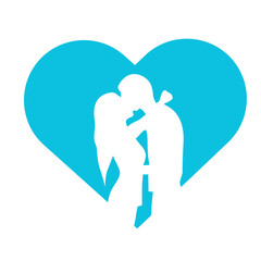 illustration of a couple with heart with valentine day 