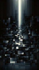 Dark immersive abstract geometric pattern wallpaper
