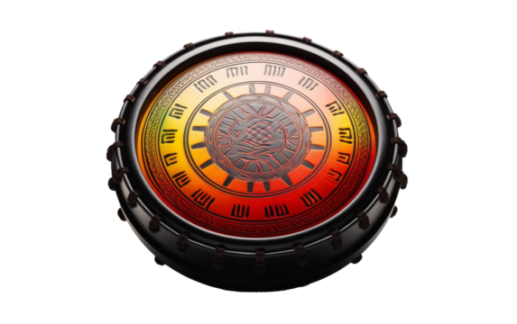 Bodhran Drum Percussion: Colorful Isolation on White