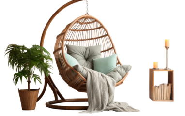 Cozy Hammock Chair Isolated in Reading Nook