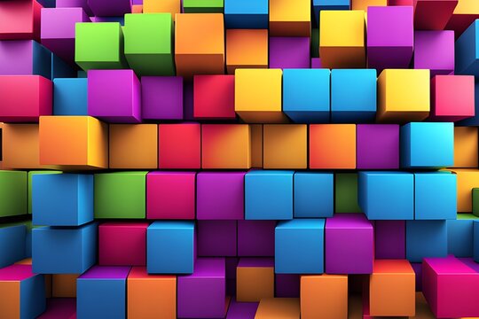 abstract 3d colorful cubes background