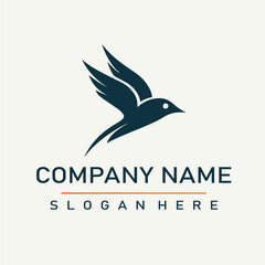 bird solid color logo vector . business symbol , brand sign , digital icon isolated template on a white background 