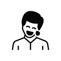 Black solid icon for laugh