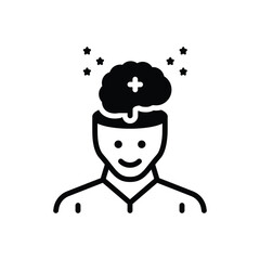 Black solid icon for positive mindset