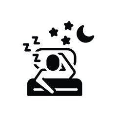 Black solid icon for sleep