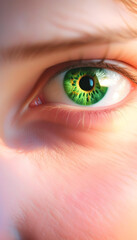 Green Eyes. Close-Up. Eye Color. Portrait. Beauty. Human Eye. Facial Feature. Gaze. Mesmerizing. Intense. Expression. Detail. Soulful. Iris. Macro. AI Generated.