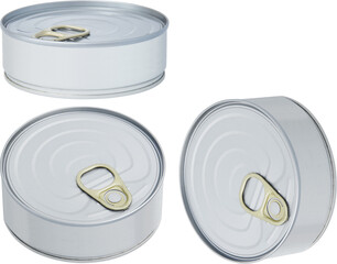 tin can isolated mockup different angles