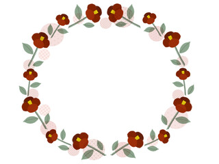 赤いツバキのフレーム