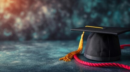 Graduation greeting card template, blank space for text, colorful, bright