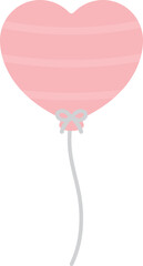 Cute pastel pink heart shaped balloons illustration. Baby and kids party decoration.