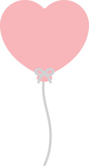 Cute pastel pink heart shaped balloons illustration. Baby and kids party decoration.