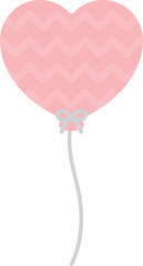 Cute pastel pink heart shaped balloons illustration. Baby and kids party decoration.