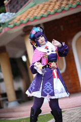 Portrait of a beautiful young woman game Cosplay with Chinese dress