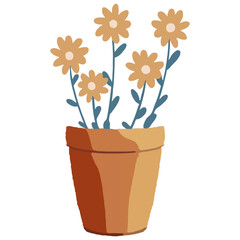 Cute decorative flowers and leaves