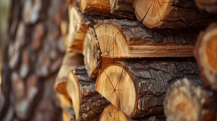 Photo sur Plexiglas Texture du bois de chauffage Stacked wood logs with rich textures.