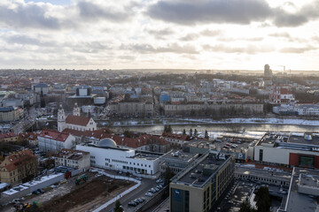 Panorama of the capitals of Lithuania, Vilnius, winter