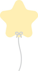 Cute pastel yellow star shaped balloons illustration. Baby and kids party decoration.