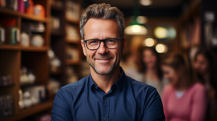 Fototapeta premium portrait of a mature professor looking at the camera