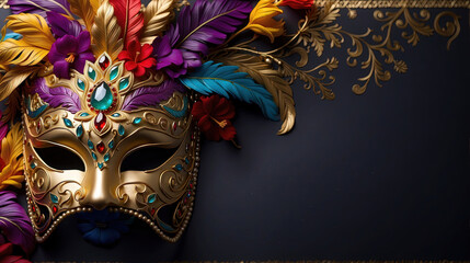 venetian mask on bokeh background Venice carnival festival